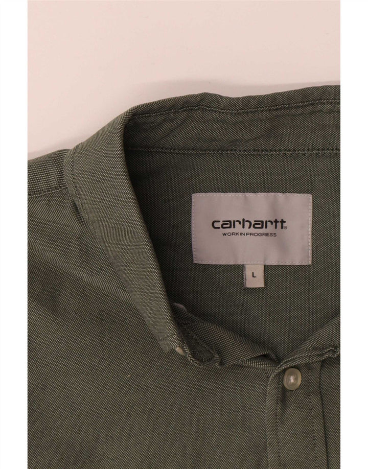 Carhartt Mens Shirt Large Green Cotton