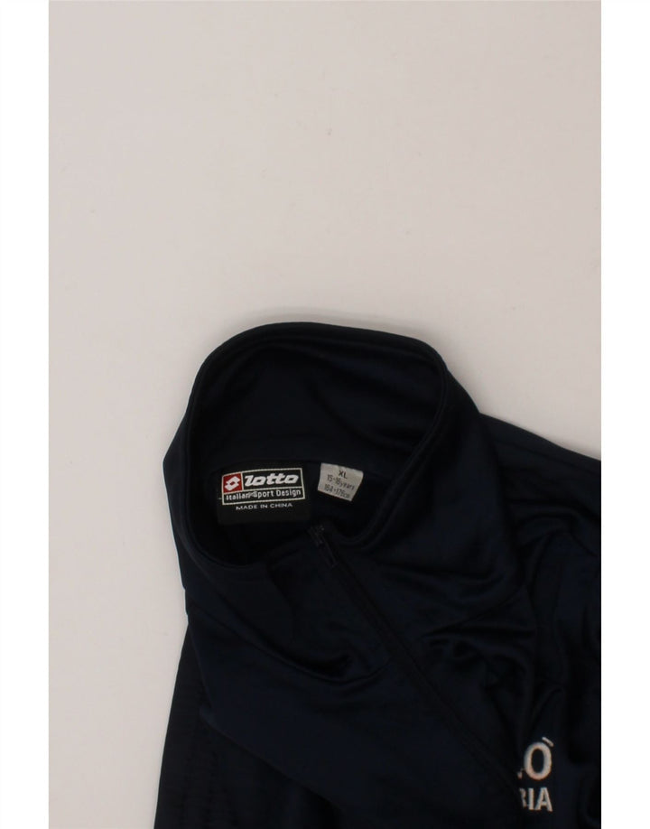 LOTTO Boys Zip Neck Pullover Tracksuit Top 15-16 Years XL Navy Blue Vintage Lotto and Second-Hand Lotto from Messina Hembry 