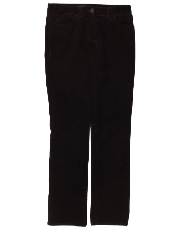Marks & Spencer Womens Straight Corduroy Trousers UK 8 Small W28 L30 Black