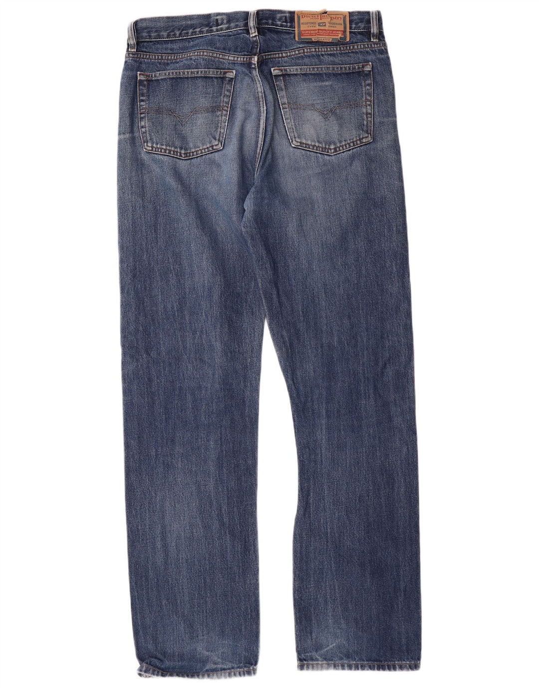 DIESEL Mens Straight Jeans W34 L33 Blue Cotton Classic