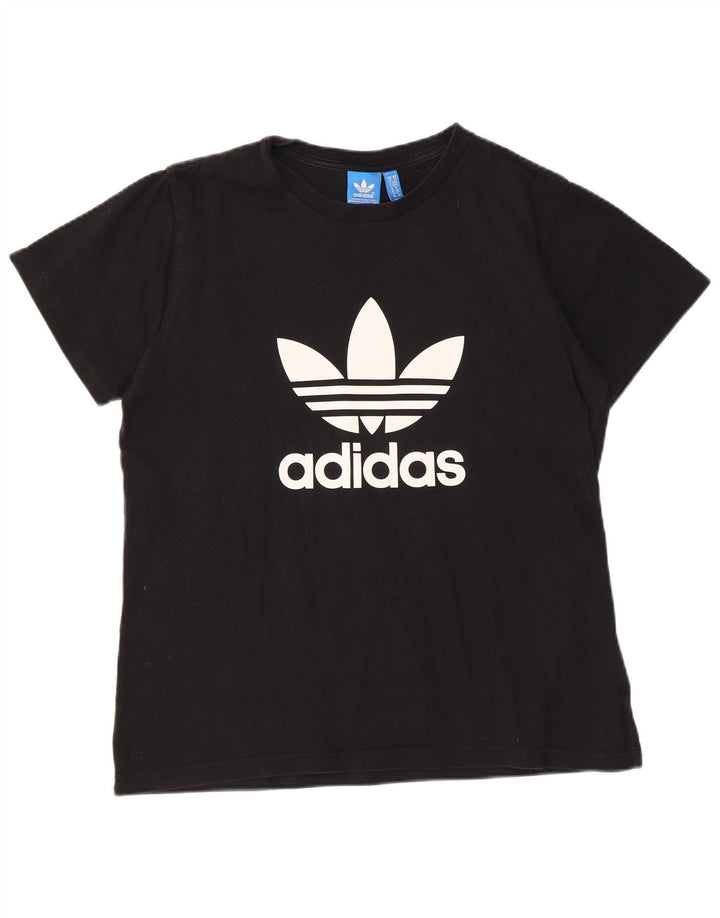 ADIDAS Mens Graphic T-Shirt Top Medium Black Cotton
