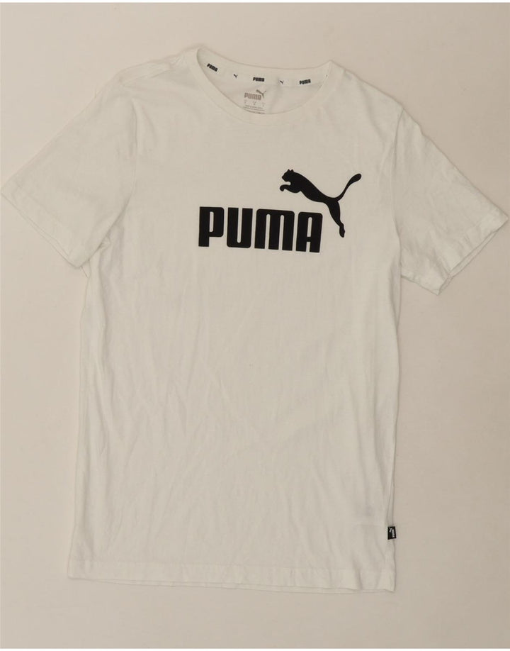 PUMA Mens Graphic T-Shirt Top Small White Cotton Vintage Puma and Second-Hand Puma from Messina Hembry 