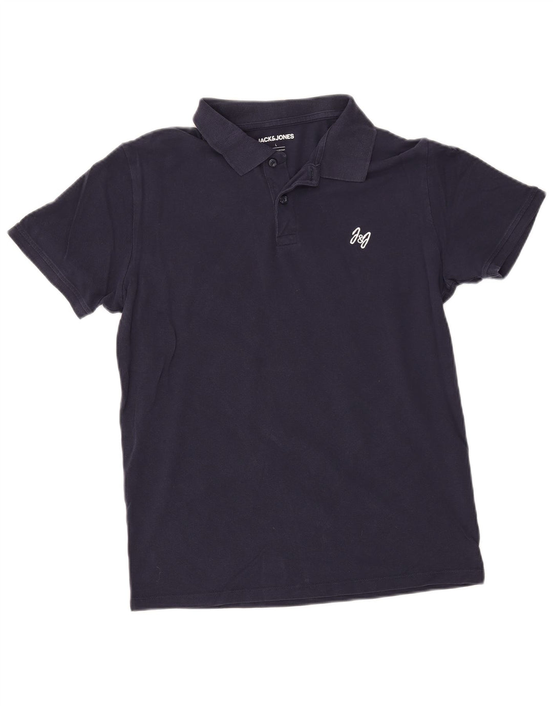 Jack & Jones Mens Polo Shirt Large Navy Blue Cotton
