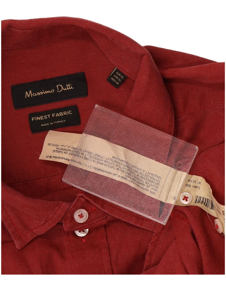 Massimo Dutti Mens Shirt XL Red Cotton