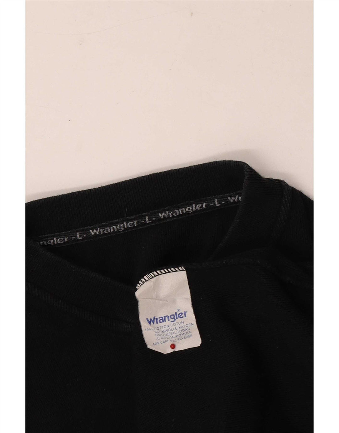 Wrangler Mens Top Long Sleeve Large Black Cotton