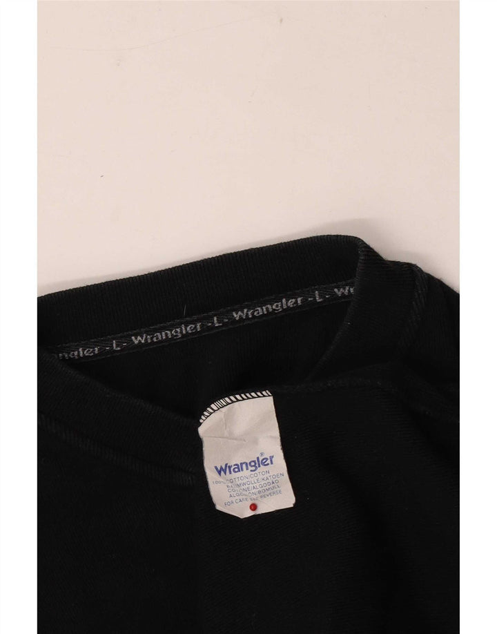 Wrangler Mens Top Long Sleeve Large Black Cotton