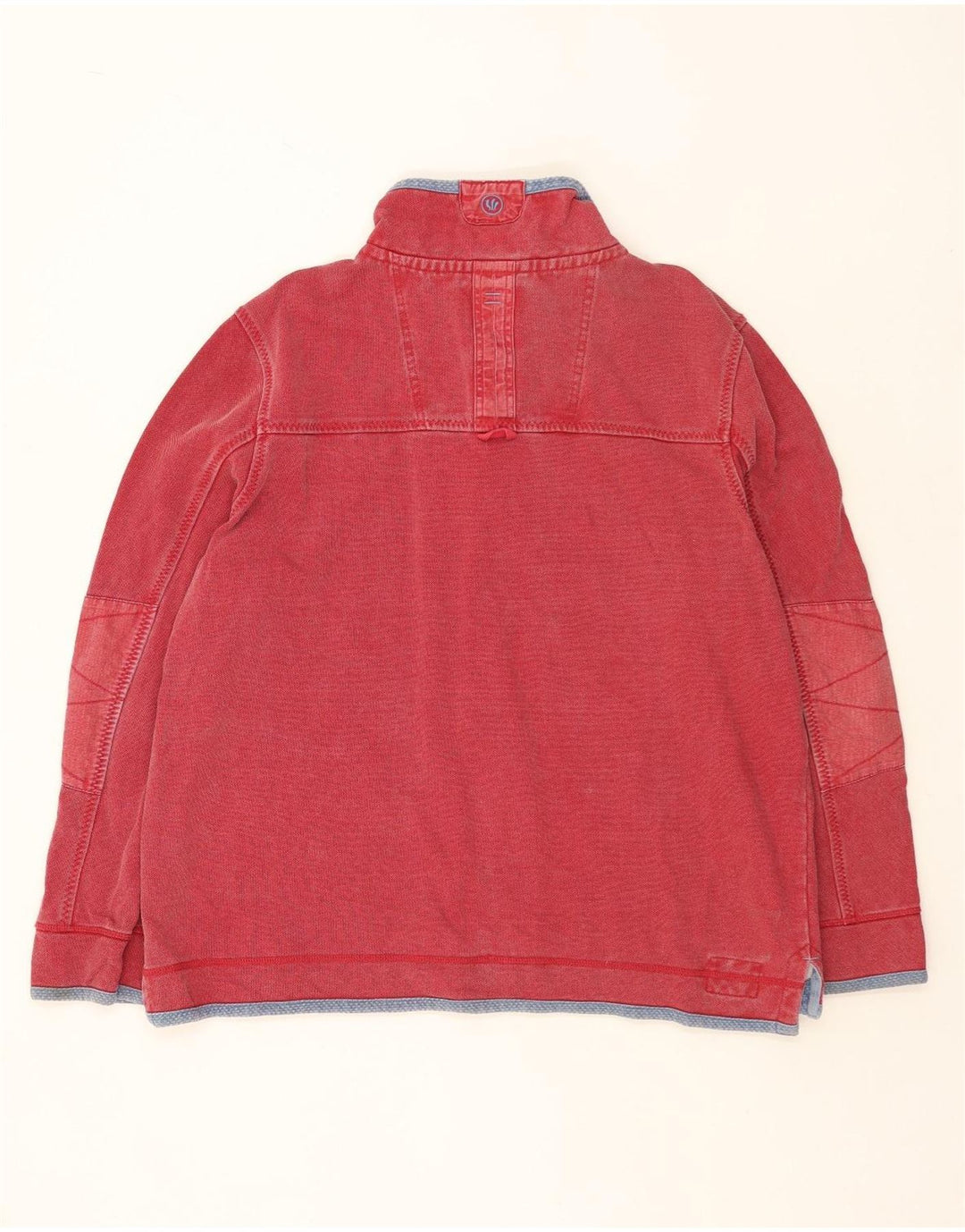 FAT FACE Mens Airlie Zip Neck Sweatshirt Jumper 2XL Red Cotton