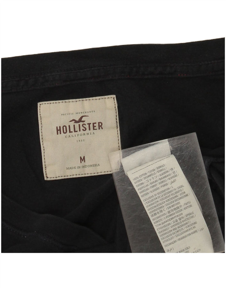 HOLLISTER Womens Top Long Sleeve UK 12 Medium Black Cotton