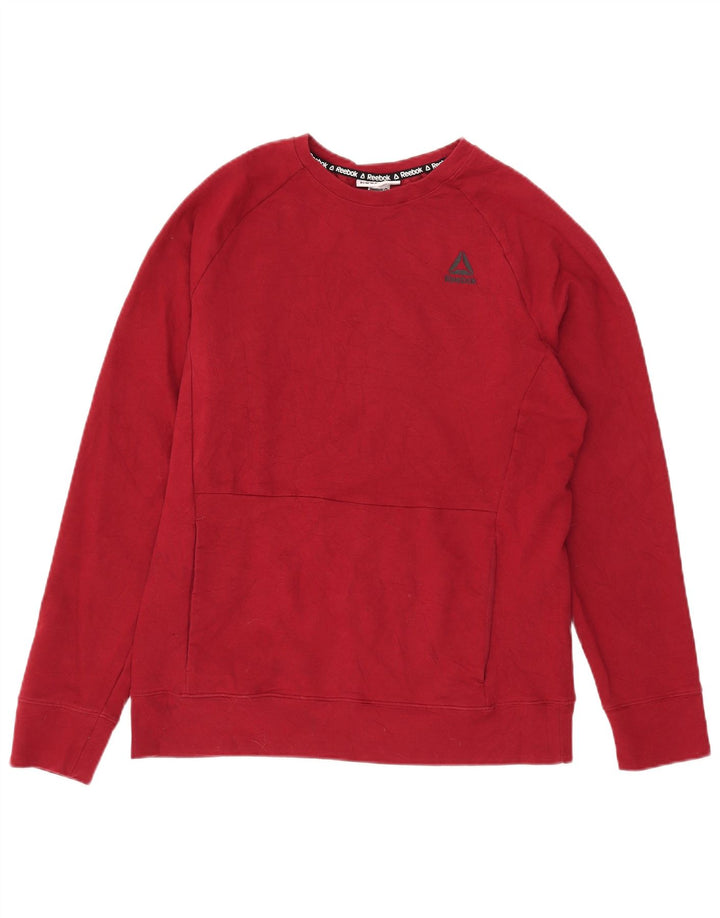 Reebok Mens Sweatshirt Jumper Medium Red Cotton