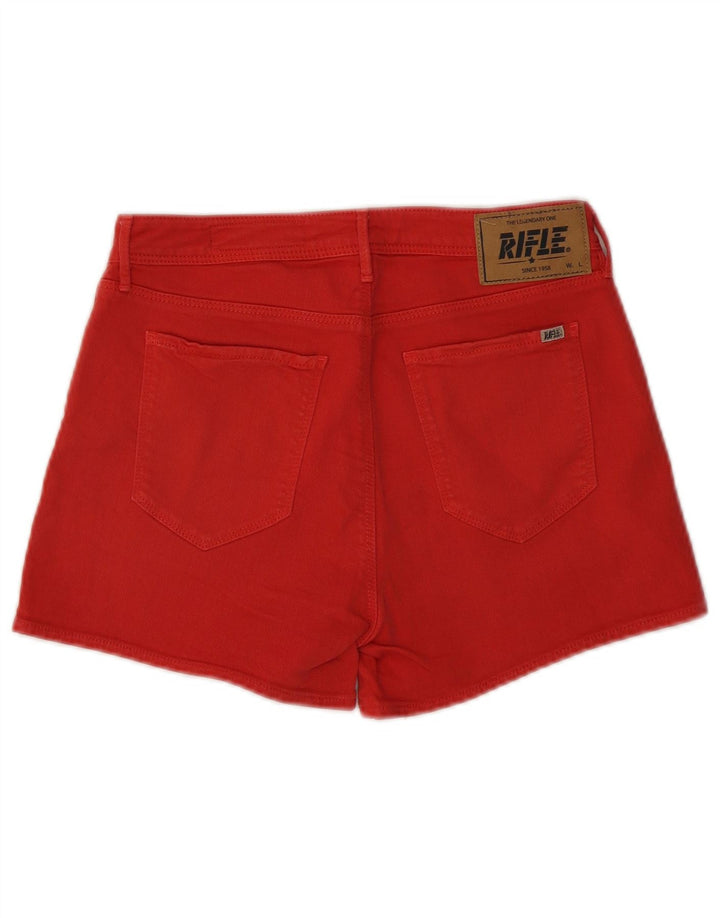 Rifle Womens Denim Shorts W28 Medium Red Cotton