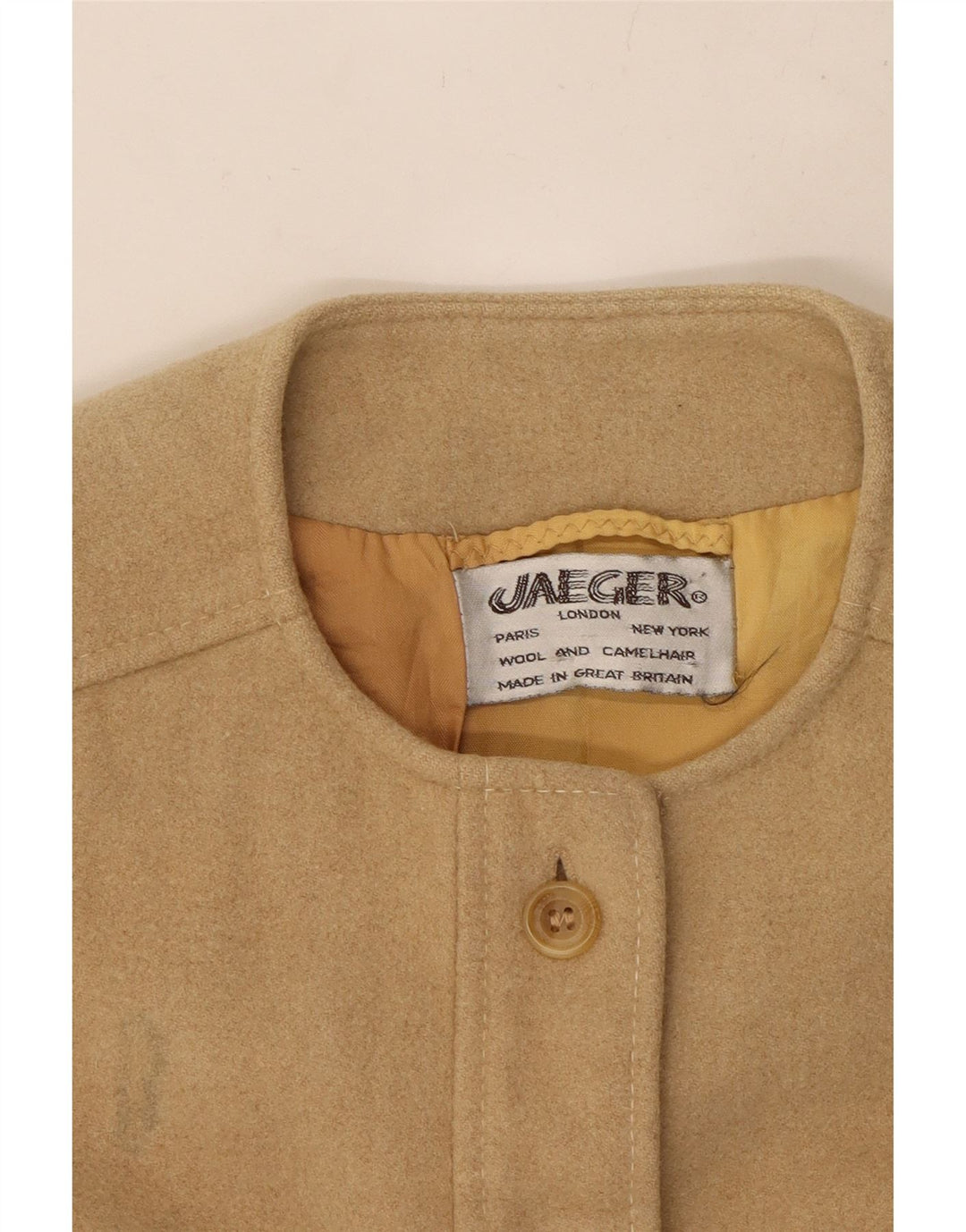 JAEGER Womens Utility Gilet UK 10 Small Beige Wool