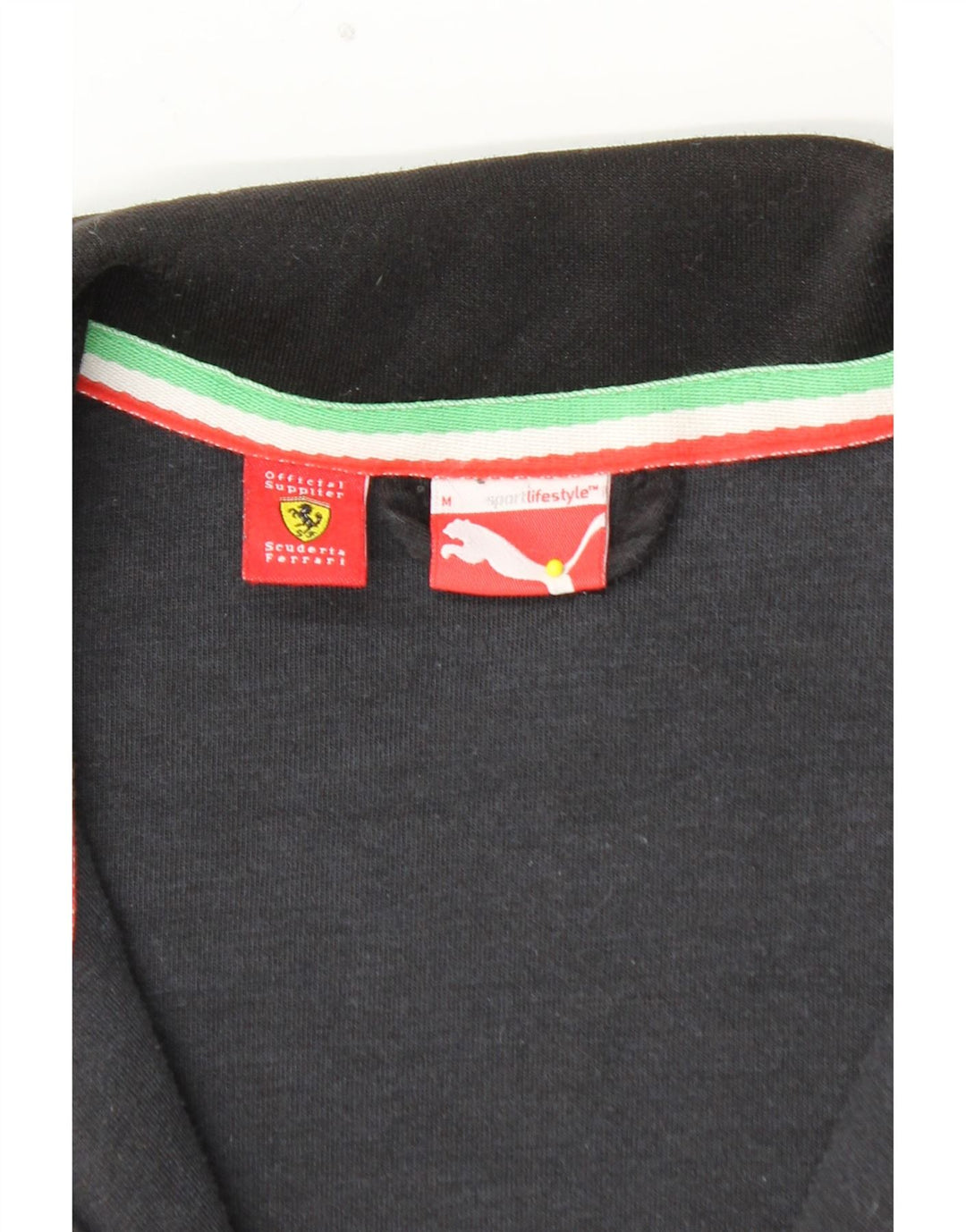 PUMA Womens Ferrari Tracksuit Top Jacket UK 14 Medium Black Striped