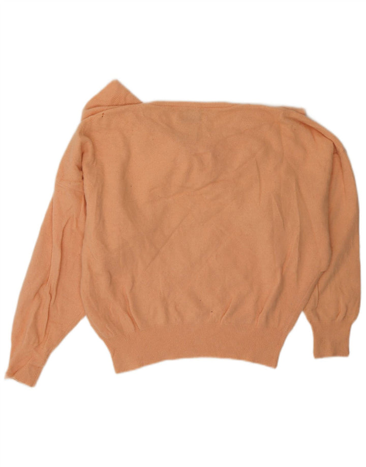 BENETTON Womens Crop Boat Neck Jumper Sweater UK 12 Medium Pink