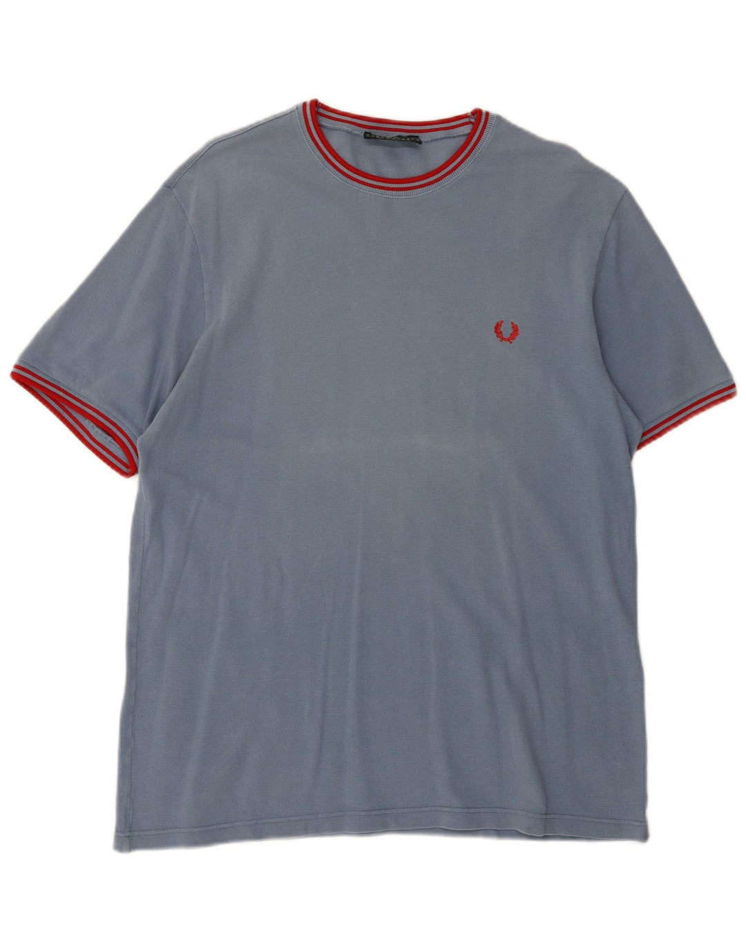 FRED PERRY Mens T-Shirt Top Large Blue Cotton