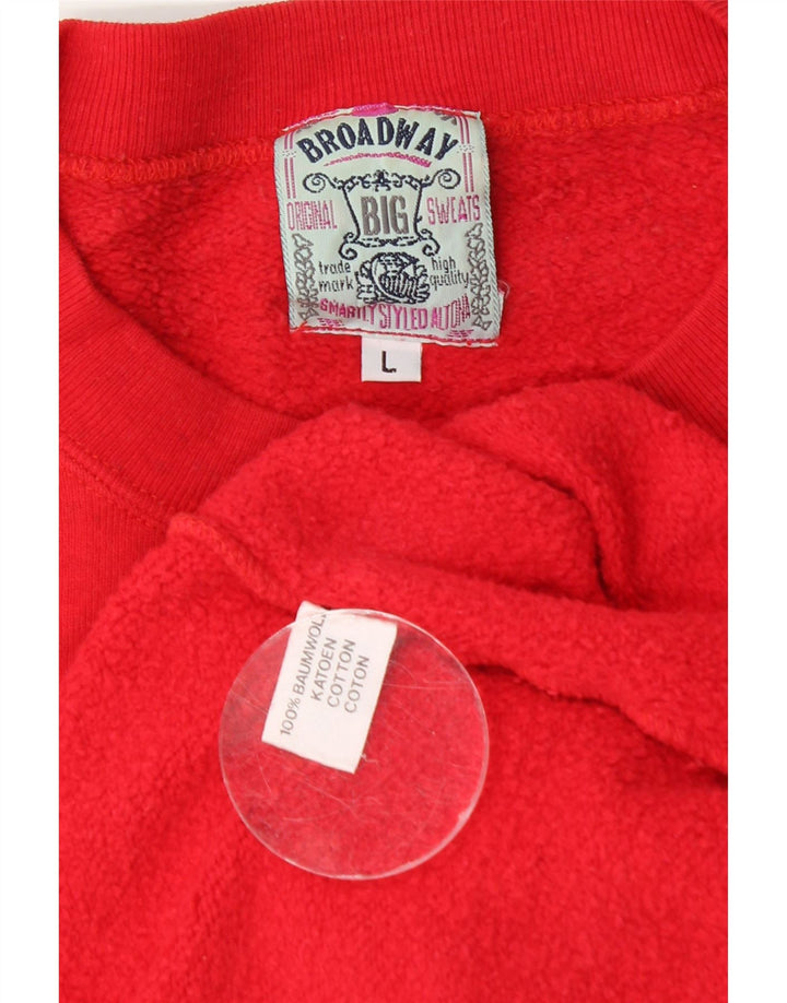 Broadway Mens Sweatshirt Jumper Large Red Cotton