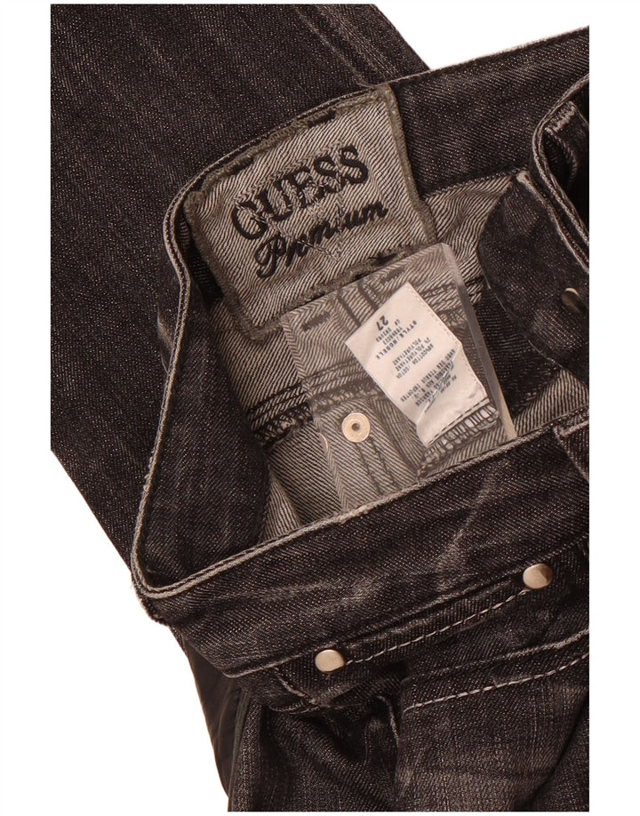 Guess Womens Straight Jeans W27 L30 Black Cotton