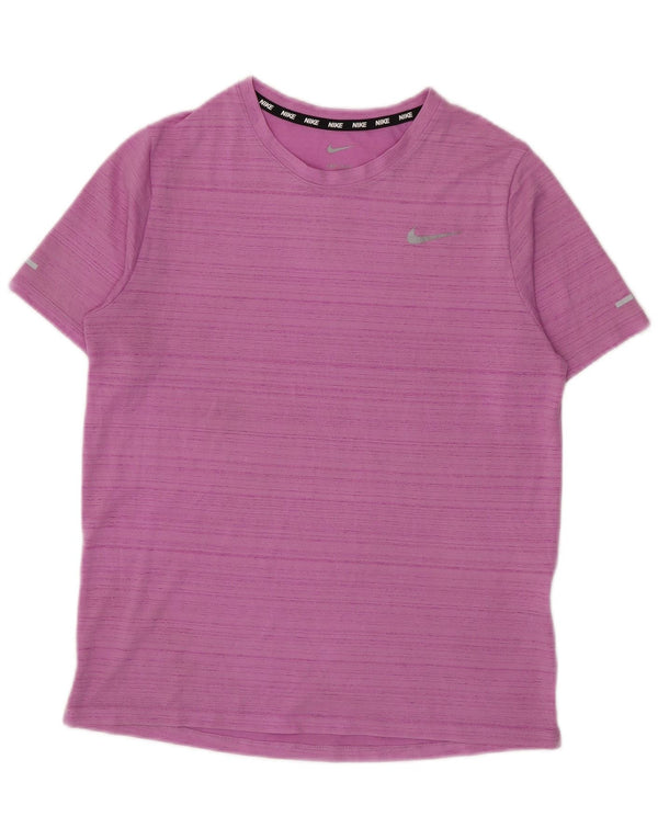 Nike Boys Dri Fit Graphic T-Shirt Top 13-14 Years XL Purple Pinstripe