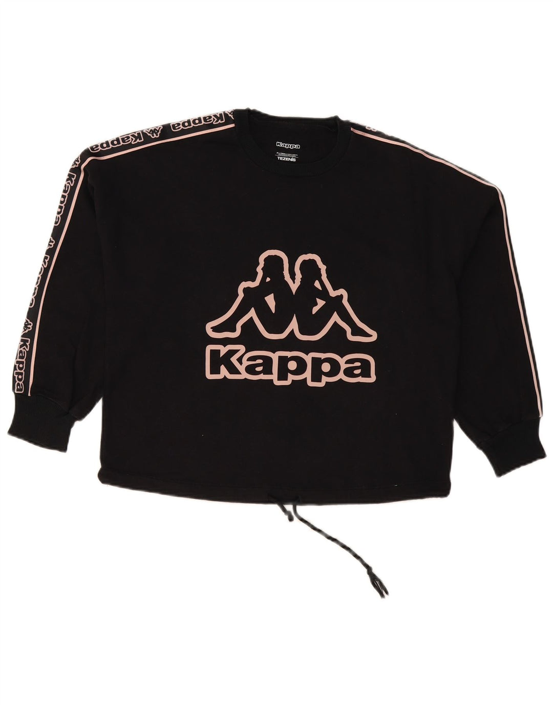 Kappa Womens Tezenis Graphic Sweatshirt Jumper UK 12 Medium Black