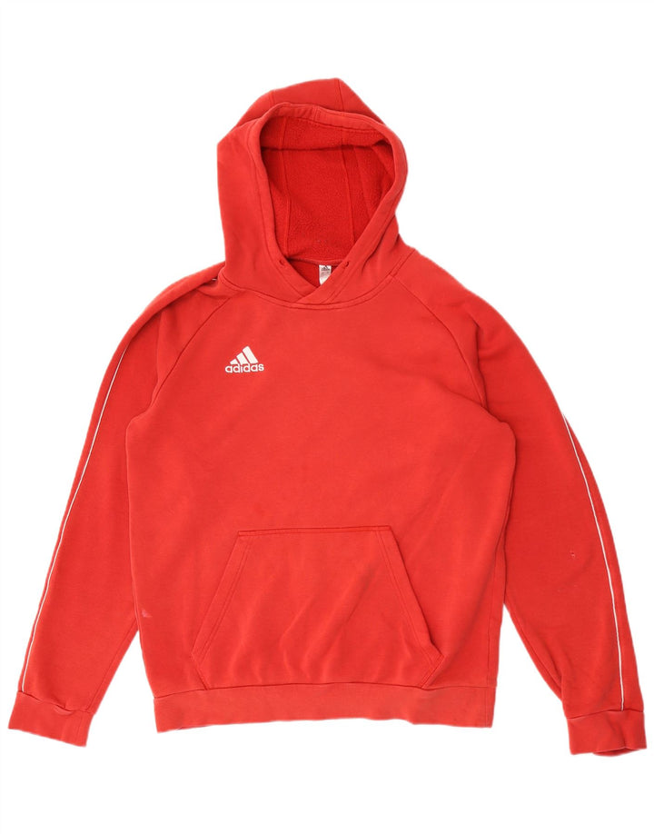Adidas Mens Hoodie Jumper Medium Red Cotton