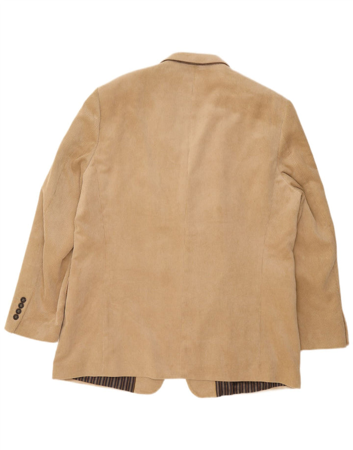 DOUGLAS Mens Corduroy 2 Button Blazer Jacket IT 46 3XL Beige Polyester