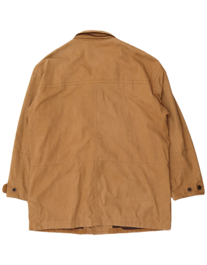B.S.M Mens Overcoat UK 48 4XL Beige Nylon