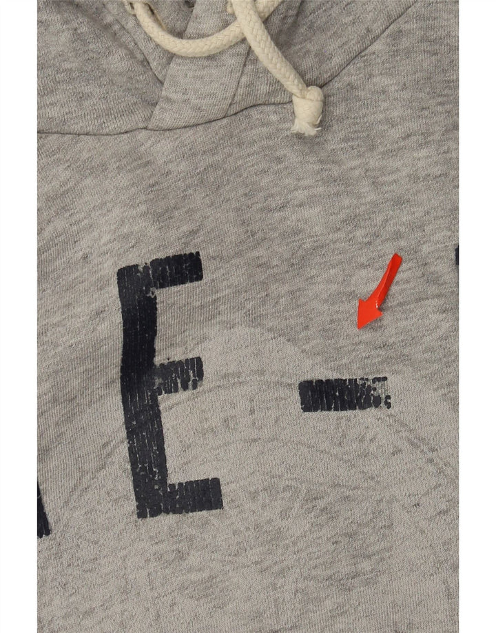 American Eagle Mens Graphic Hoodie Jumper Medium Grey Cotton