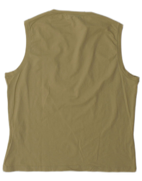 Sportmax Womens Vest Top UK 14 Large Khaki Cotton