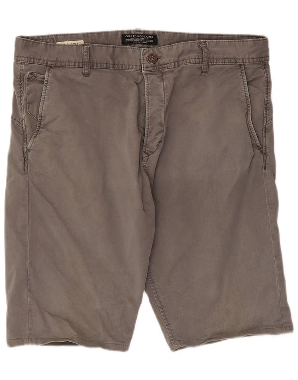 Jack & Jones Mens Chino Shorts W34 Large Grey Cotton