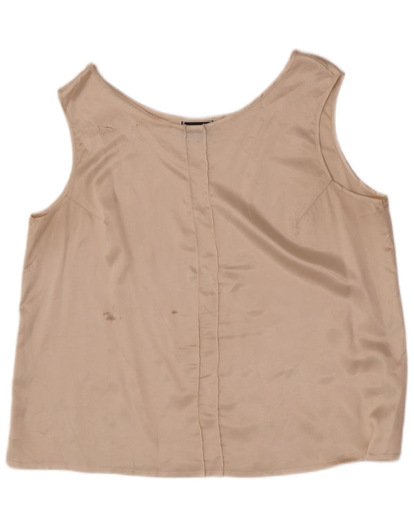 Luisa Spagnoli Womens Crop Vest Top IT 42 2XL Beige Polyester