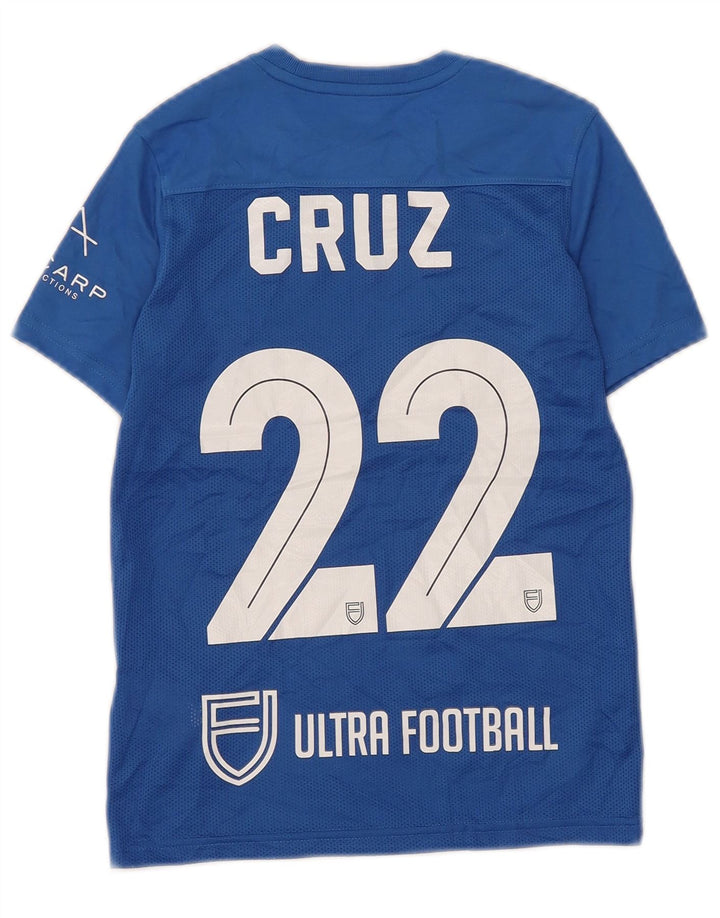Nike Boys Dri Fit Graphic T-Shirt Top 8-9 Years Small Blue Polyester
