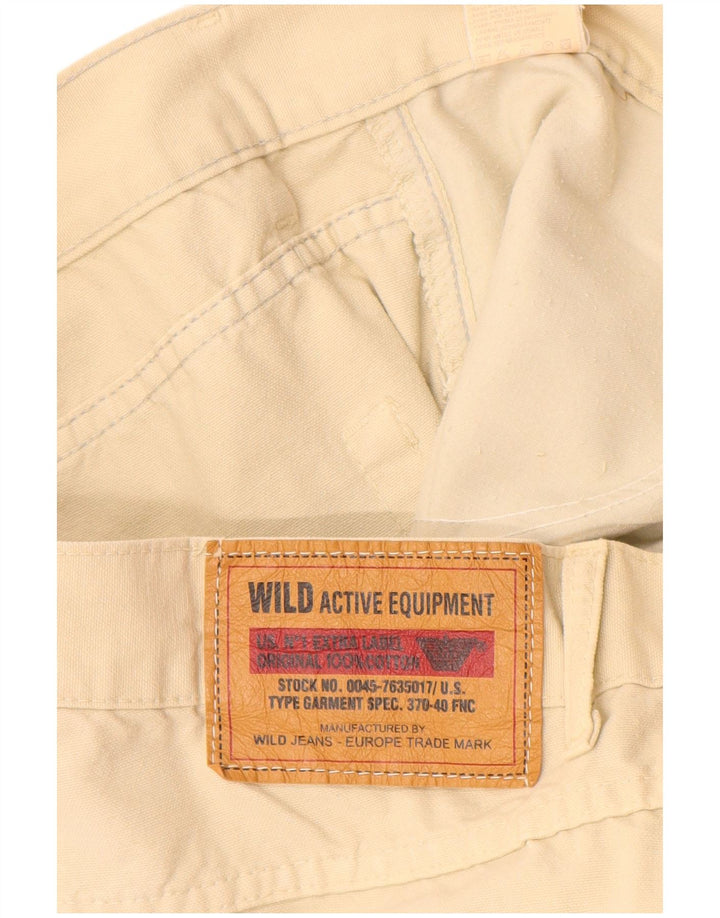 WILD JEANS Mens Tapered Casual Trousers IT 54 2XL W34 L33 Beige Cotton