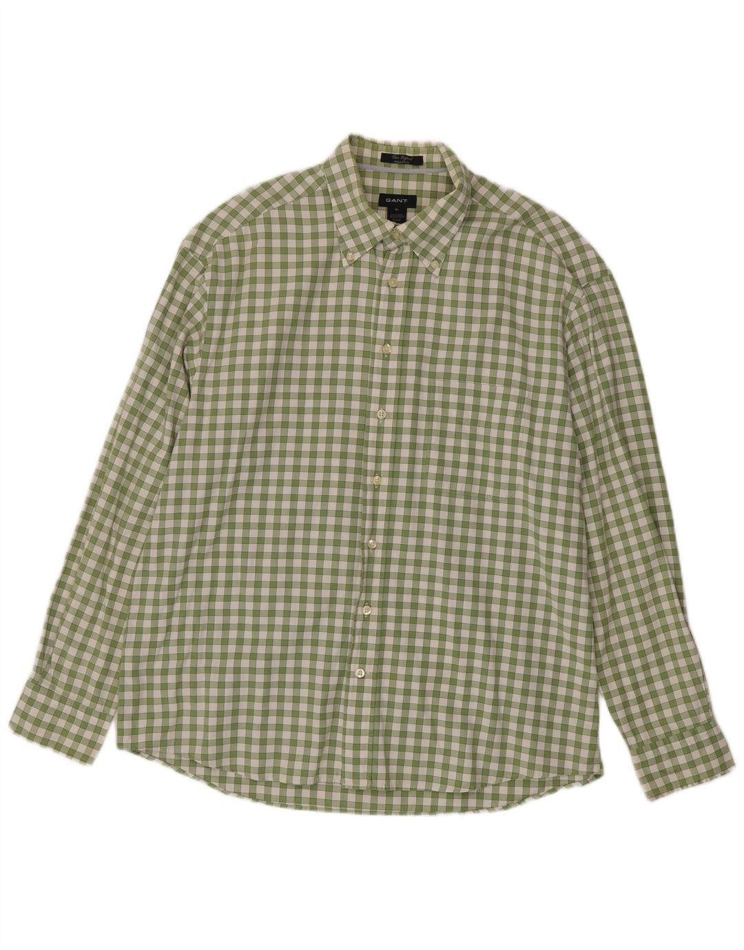 Gant Mens Regular Fit Shirt XL Green Gingham Cotton