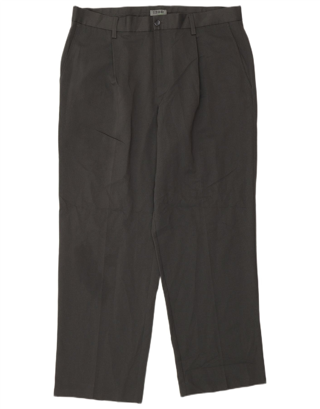 Izod Mens Straight Suit Trousers W36 L30 Grey Polyester