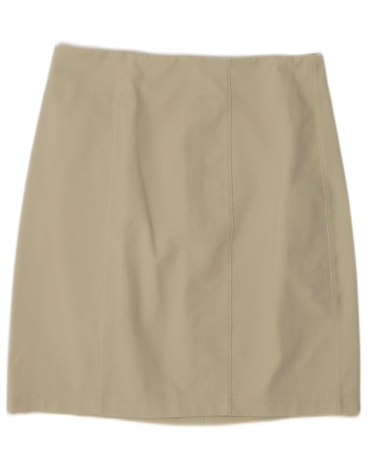 Vintage Womens Mini Skirt Large W30 Beige Polyamide
