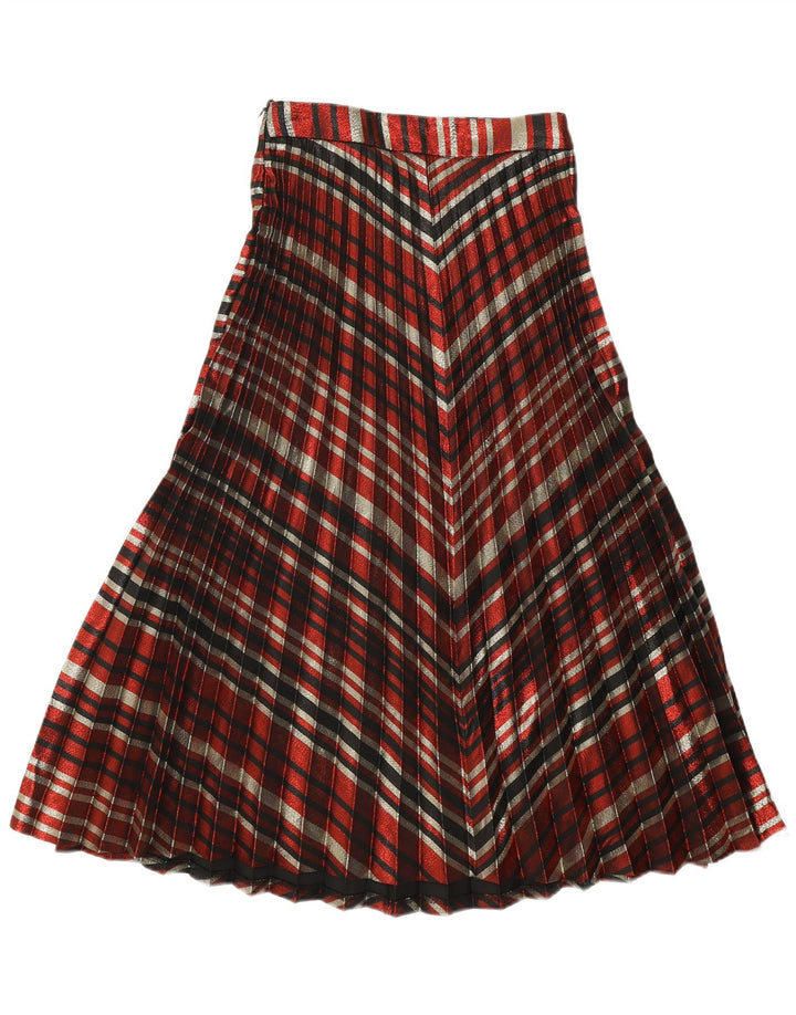 Zara Womens Knife Pleated Skirt Small W26 Multicoloured Striped Polyester