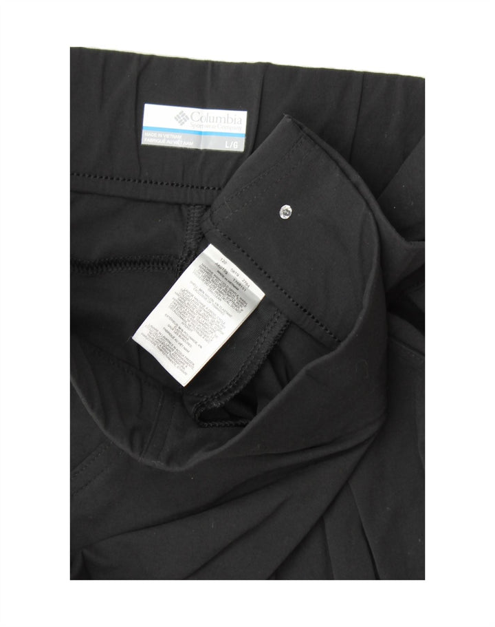 COLUMBIA Womens Capri Tracksuit Trousers Large  Black Nylon Vintage Columbia and Second-Hand Columbia from Messina Hembry 