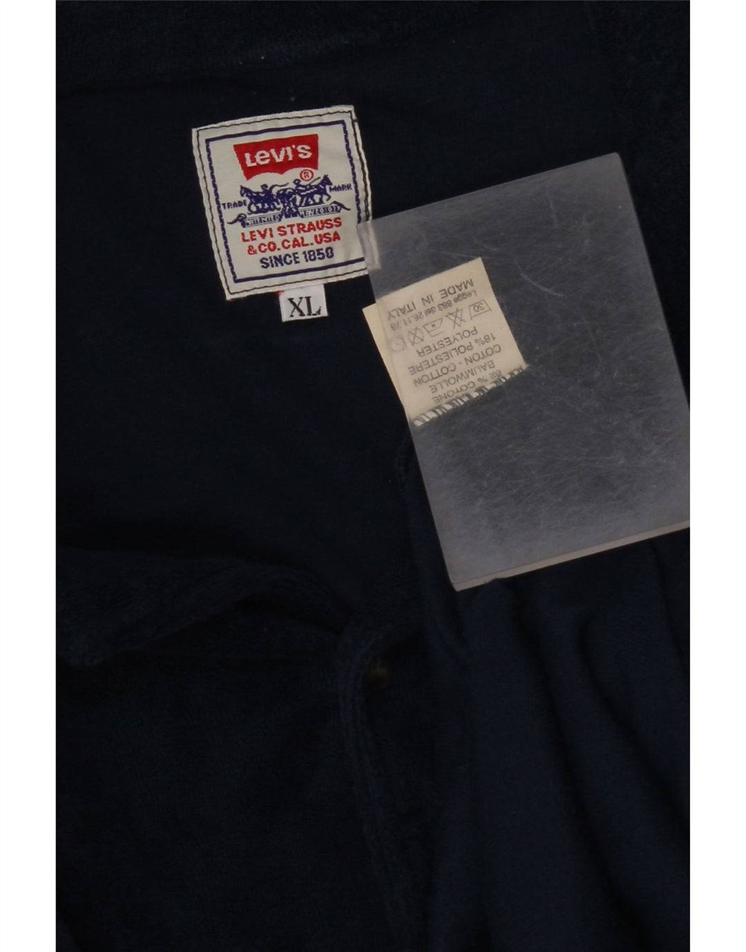 LEVI'S Mens Short Sleeve Shirt XL Navy Blue Cotton