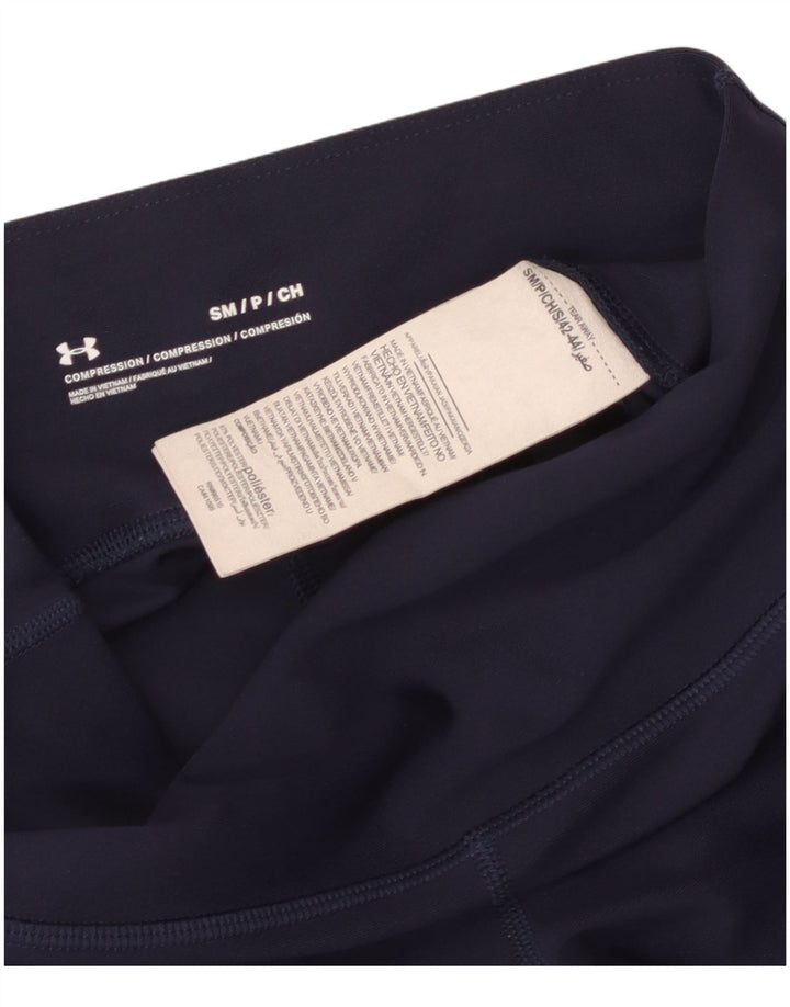 Under Armour Womens Leggings UK 8 Small  Navy Blue Polyester