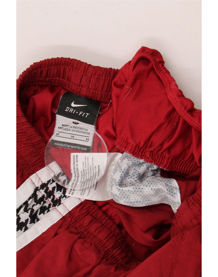 NIKE Womens Dri Fit Graphic Sport Shorts UK 12 Medium  Maroon Houndstooth