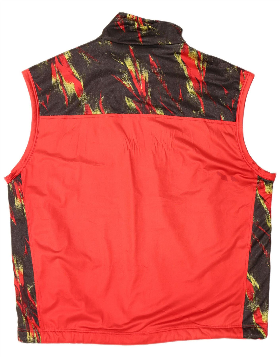 BRIKO Mens Sleeveless Tracksuit Top Jacket XL Red Colourblock Polyester