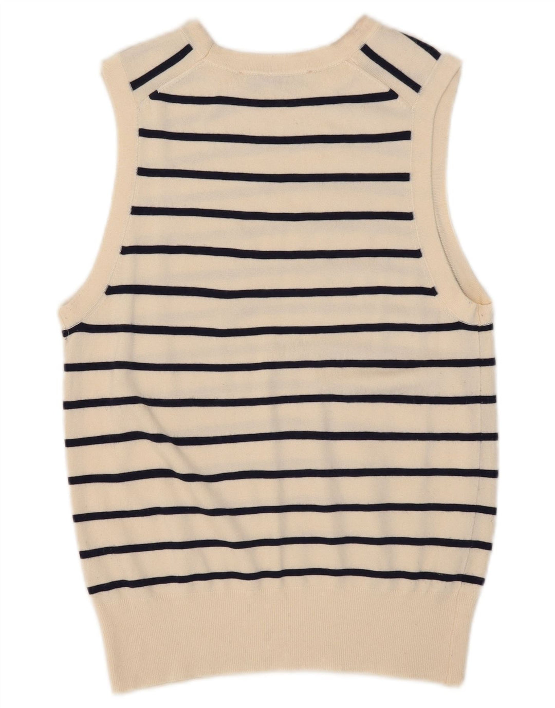 Zara Womens Vest Tank Top UK 12 Medium Off White Striped