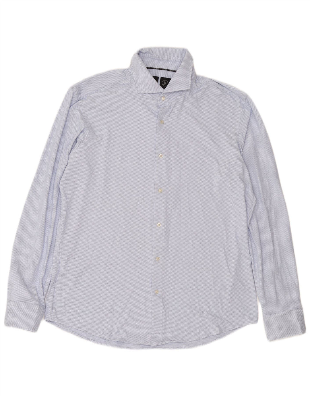 HUGO BOSS Mens Regular Fit Shirt Large Blue Spotted Polyester