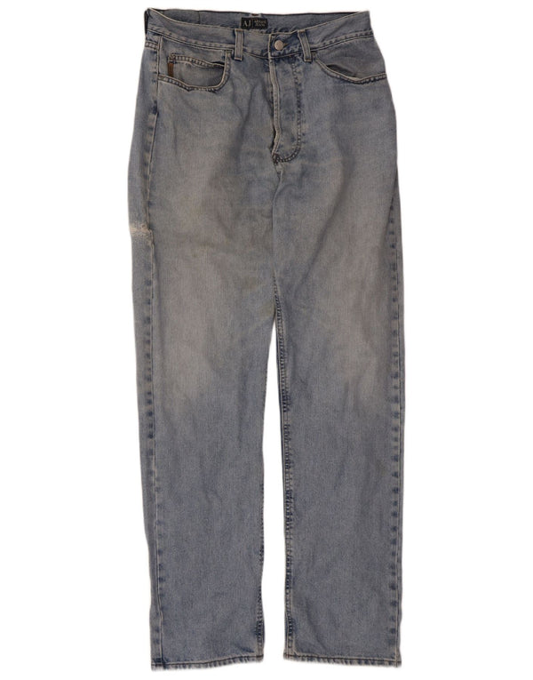 Armani Womens Straight Jeans W34 L33 Blue Cotton