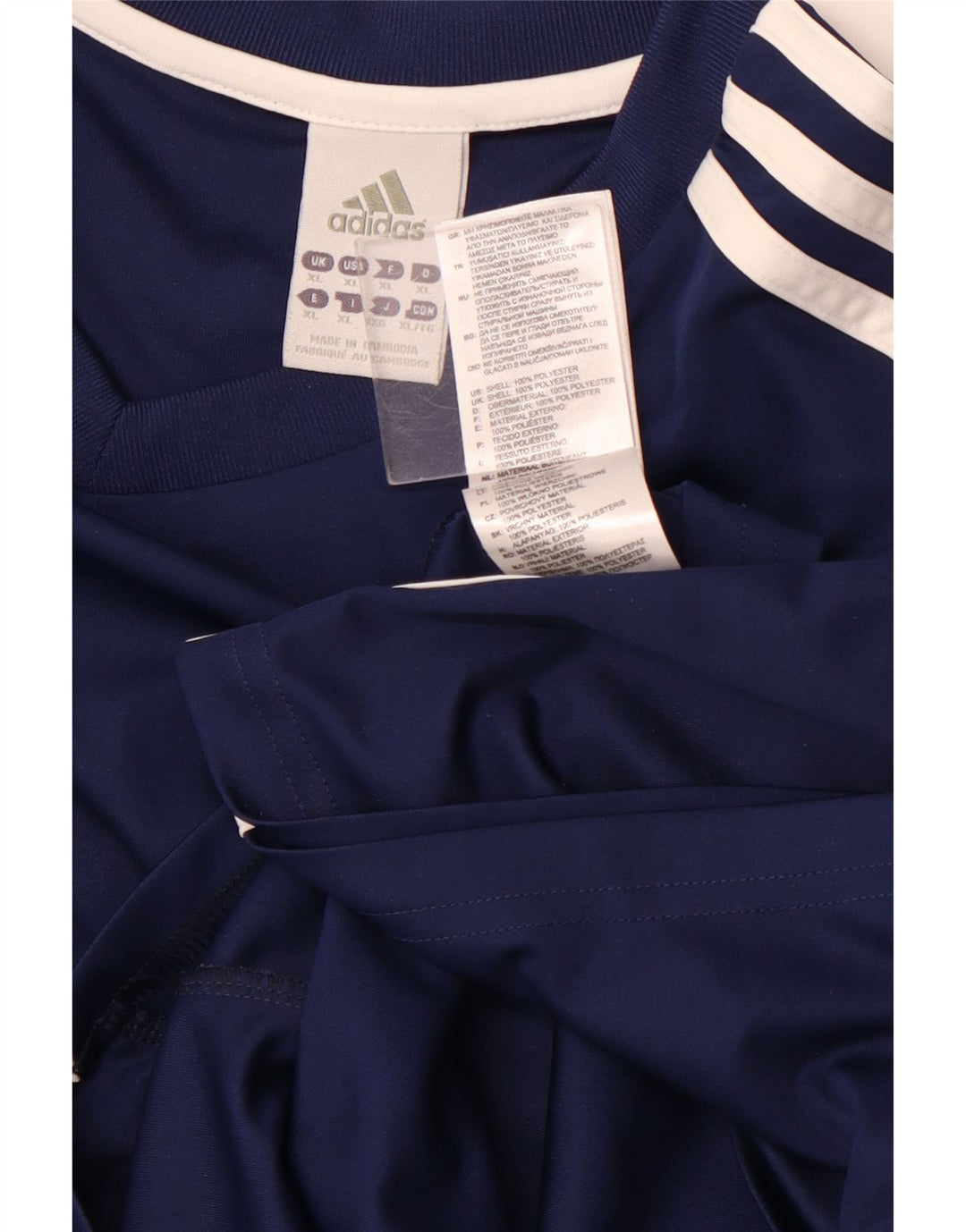 ADIDAS Mens Climalite T-Shirt Top XL Navy Blue Polyester