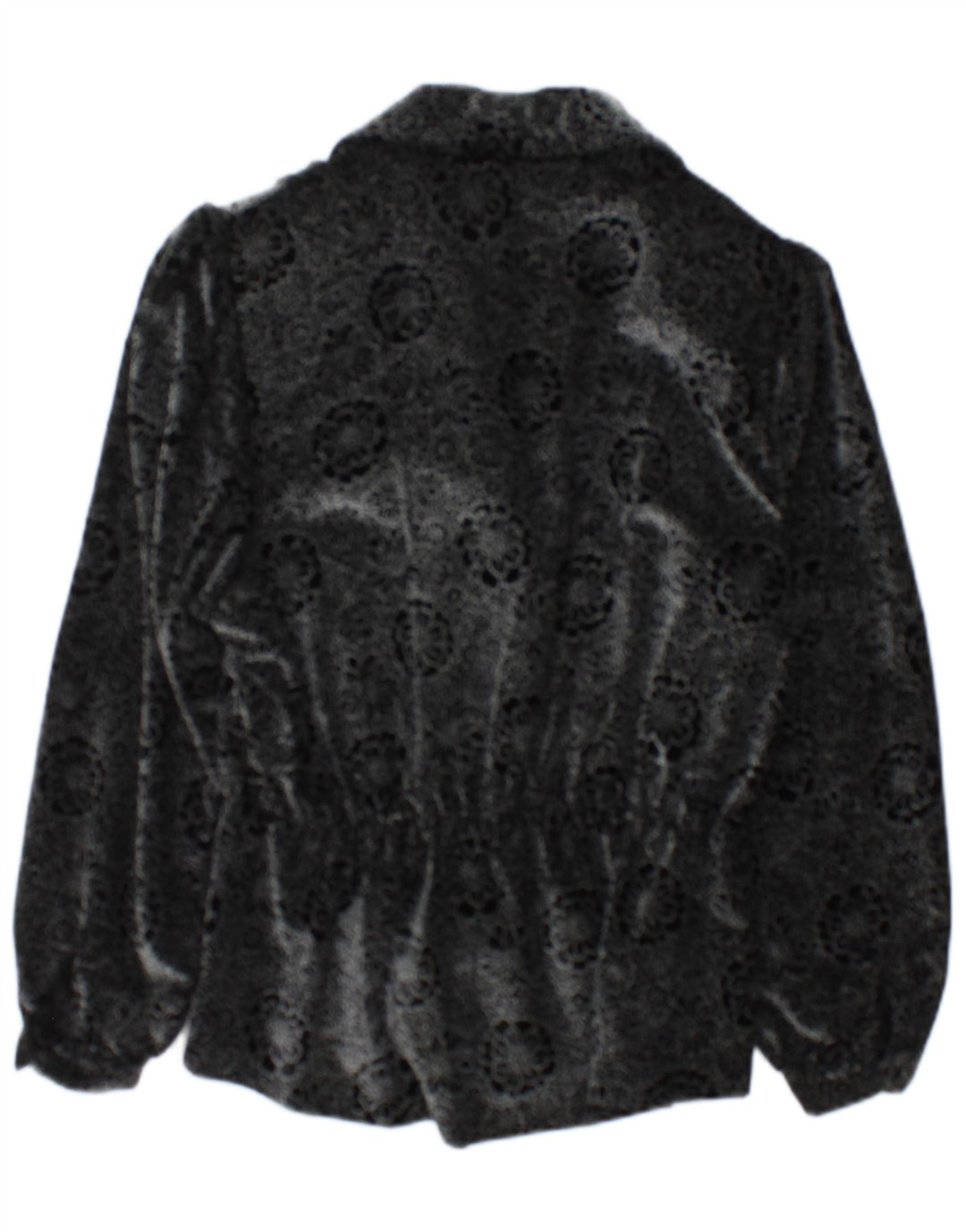 Vintage Womens 2 Button Blazer Jacket UK 14 Medium Black Floral