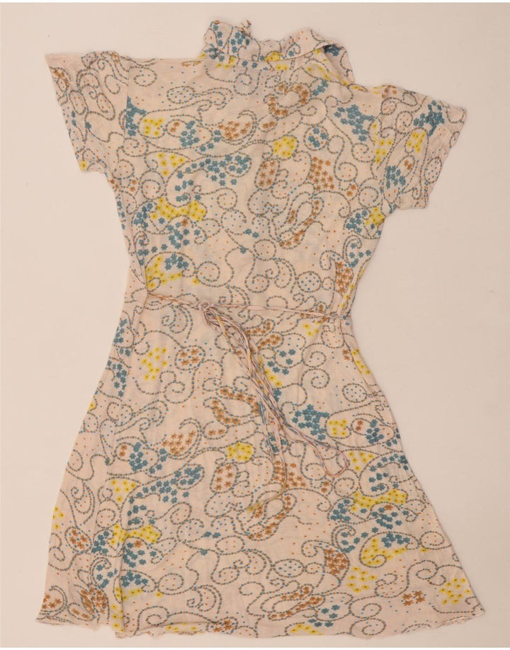 SUPERDRY Womens A-Line Dress UK 14 Medium Beige Floral