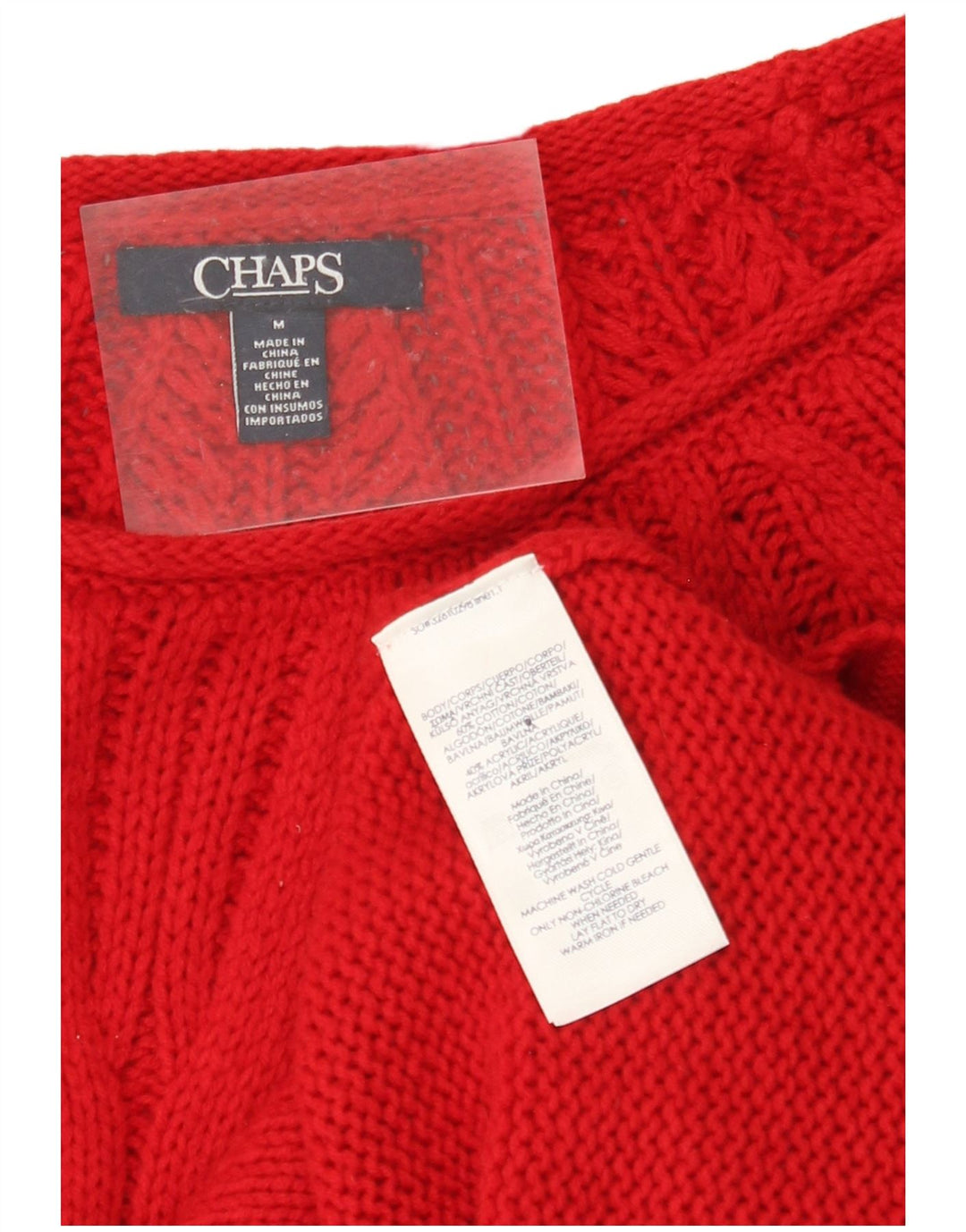 CHAPS Womens Boat Neck Jumper Sweater UK 14 Medium Red Cotton