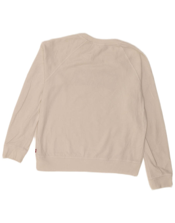 Levi's Womens Graphic Oversized Sweatshirt Jumper UK 10 Small White