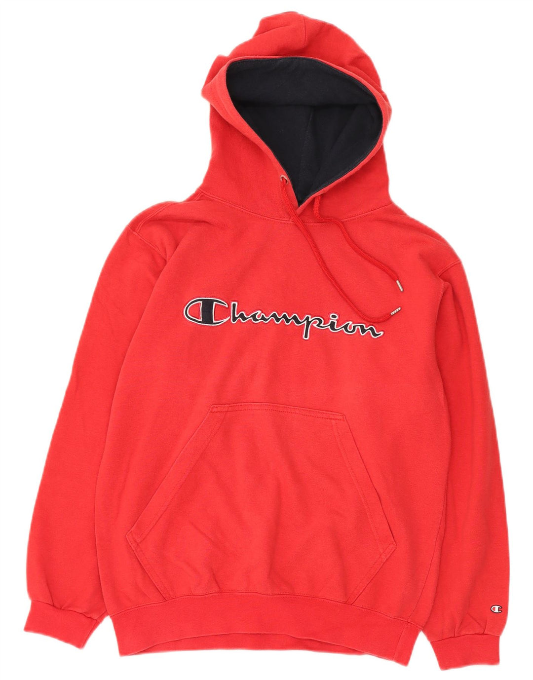 CHAMPION Mens Graphic Hoodie Jumper Small Red Cotton