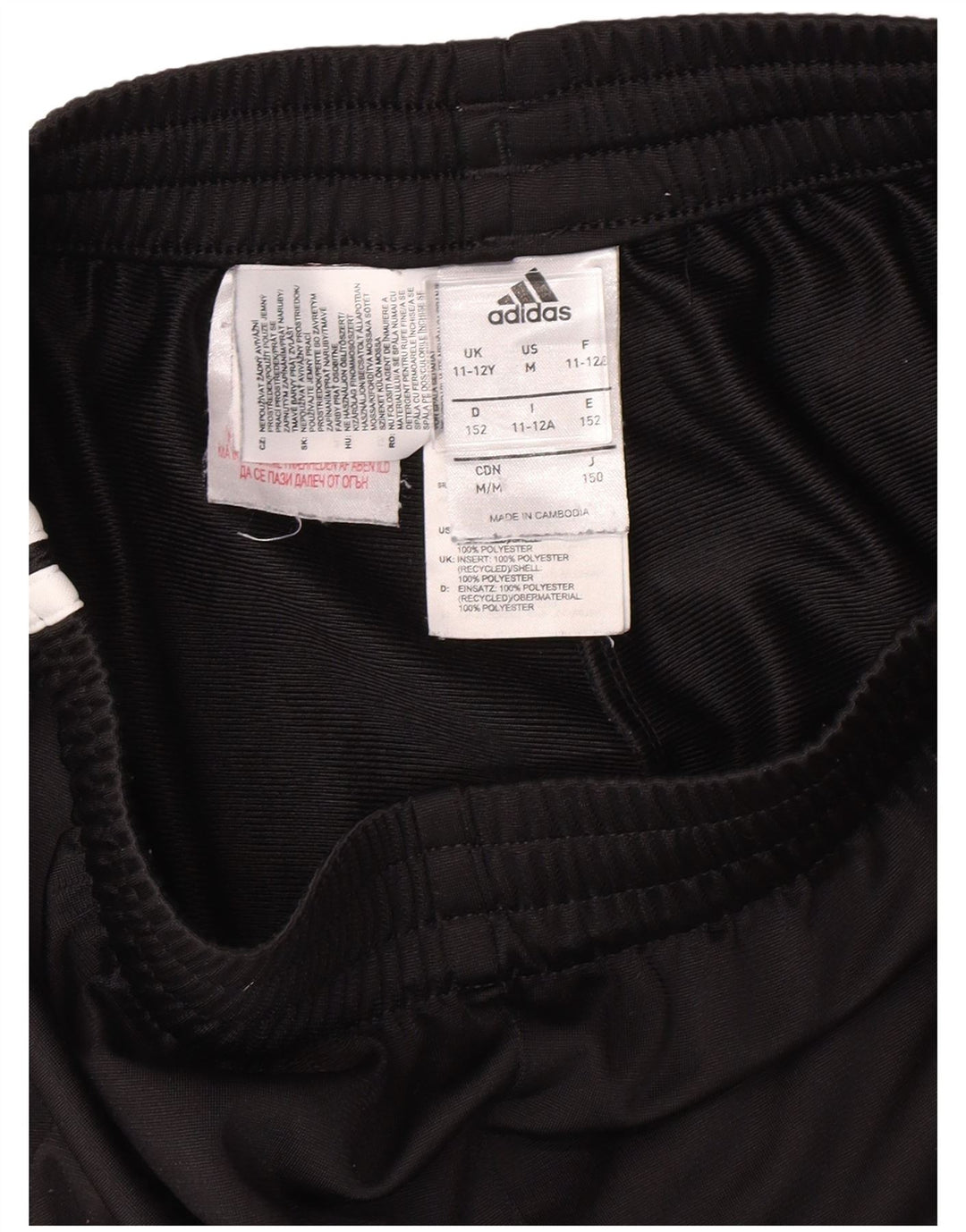 ADIDAS Boys Tracksuit Trousers 11-12 Years  Black Polyester